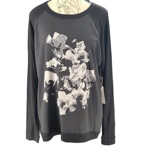 Eric + Lani long sleeve black floral shirt size Medium Dark feminine Whimsigoth